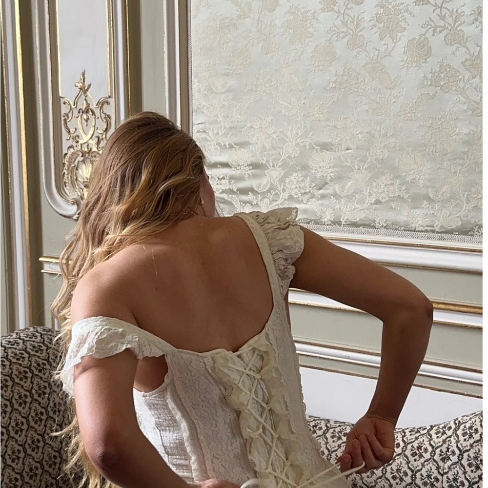 Ivory Ruffle-Trim Maxi Dress - Picture 10 of 16